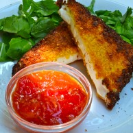 Chef Tolis Kravaris at Mommy’s Restaurant shared the kitchen with Michael Van Horn The Social Chef. I always admire chefs who think outside the box and chef Tolis did just that with this creative recipe of Fried Feta in Corn Tortilla Chips with Tomato Marmalade