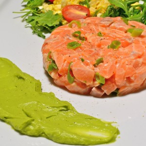 Salmon Tartare with Avocado Puree