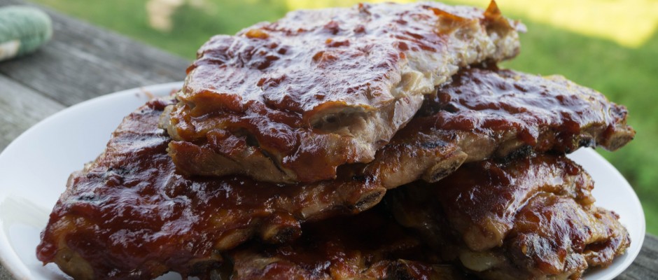 Grilled Baby Back Ribs with Whiskey BBQ Sauce