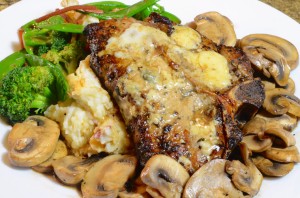 Veal Chop with Gorgonzola and Veal Demi Glaze