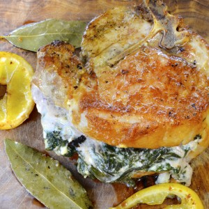 Stuffed Pork Chop with Feta and Spinach