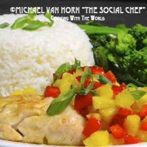 Black Sea Bass with Pineapple Salsa