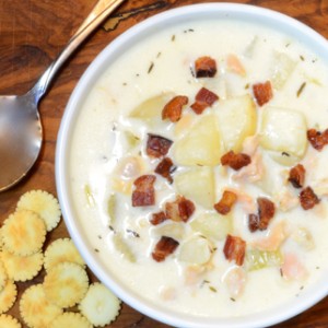 New England Clam Chowder with Smoked Bacon